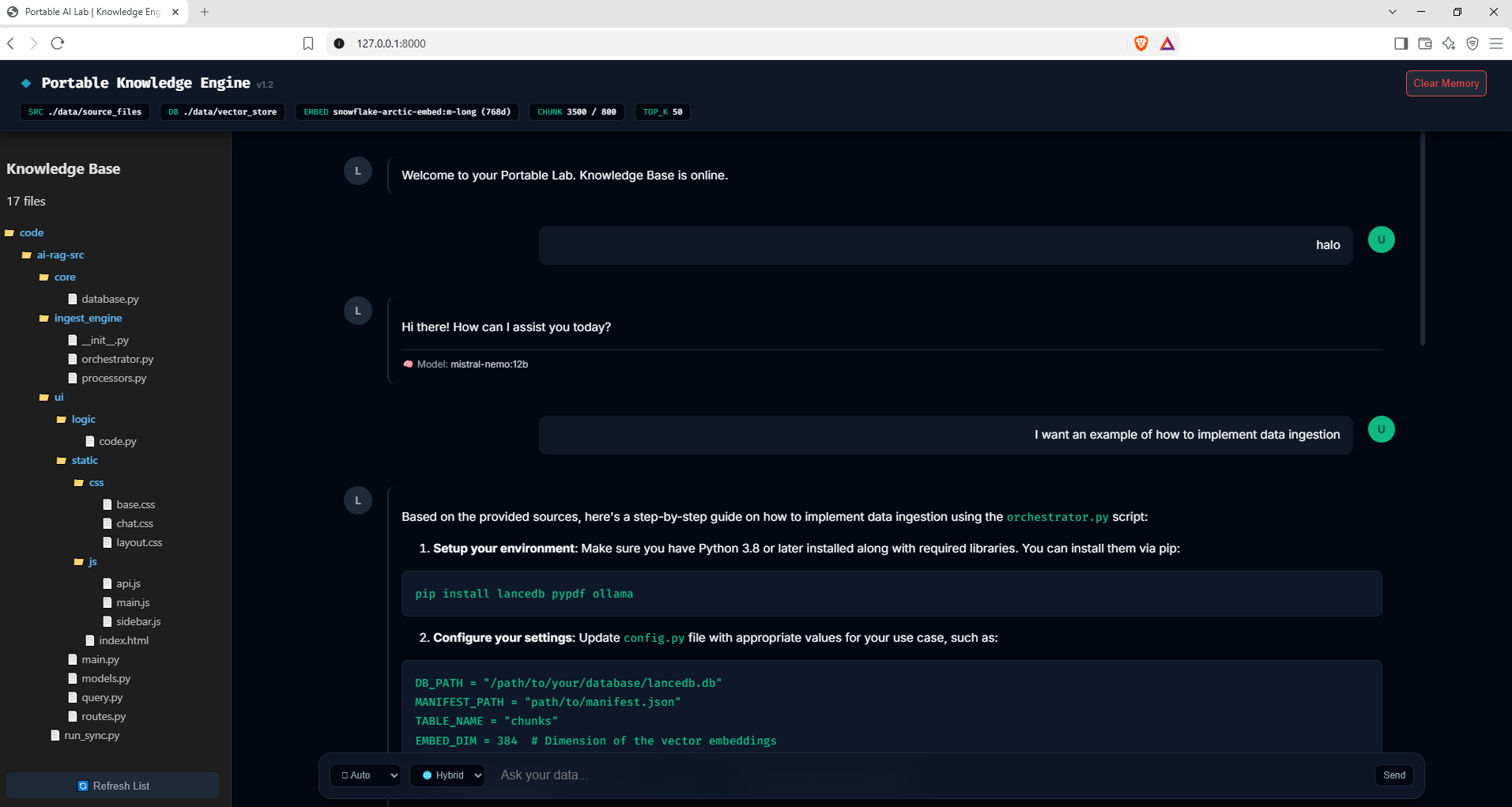 Personal ai rag ui